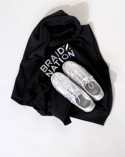 BRAIDZNATION 3D Print  Sleeveless Hoodie in Black ( Limited Edition )