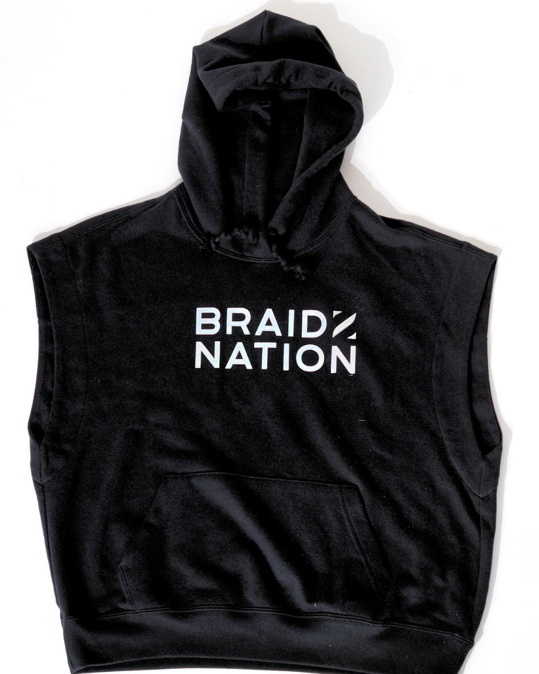 BRAIDZNATION 3D Print  Sleeveless Hoodie in Black ( Limited Edition )