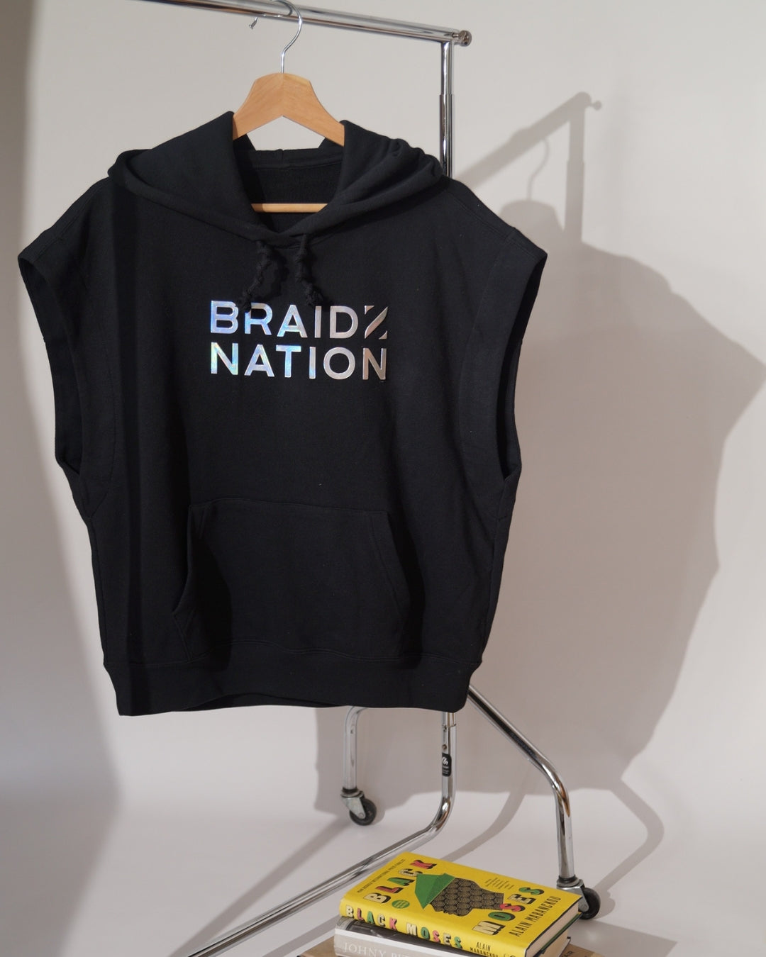 BRAIDZNATION 3D Print  Sleeveless Hoodie in Black ( Limited Edition )